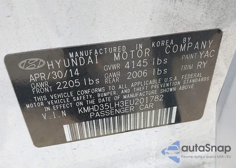 2014 Hyundai Elantra Gt from USA, damaged, VIN KMHD35LH3EU201782